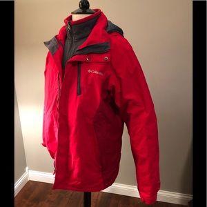 Columbia Men’s M Red/Grey Fleece & Shell Set